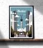 Mexico travel print, Mexico retro city print, Mexico travel poster, gift - Image 1