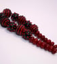 Handmade red and black lamp work glass beads - Image 2