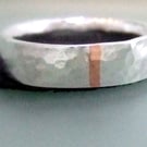 Sterling Silver Rose Gold Band, Handmade Urban Jewellery UNISEX