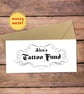 Tattoo Fund Personalised Money Wallet Card - cash gift envelope