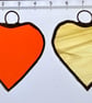 Stained glass small heart, ORANGE and YELLOW - Image 4