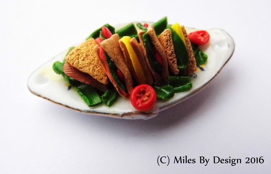 Miniature Sandwich Platter for Dolls House 