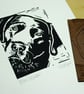 Black Labrador Dog - Original Hand Pulled Linocut Print - Image 5