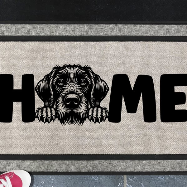 German Wirehaired Pointer Home Door Mat - All Weather Doormat - 45x70cm 