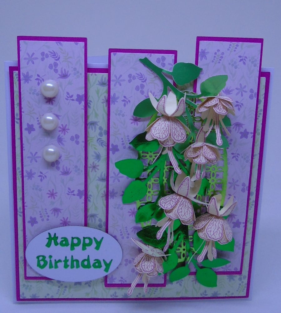 Birthday Fuchsias card.