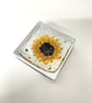 Fused glass sunflower trinket dish