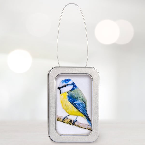 Bluetit, little 3D fabric Blue tit, Blue tit picture, gift, ornament