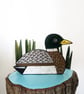 Mallard duck ornament, hand painted wooden water bird decoration, gift for mom. - Image 1