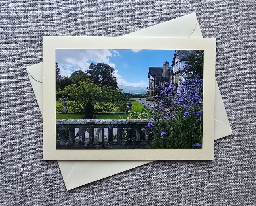 Bodnant Gardens in Summer North Wales Large Photographic Card Size 7" x 5" BLANK