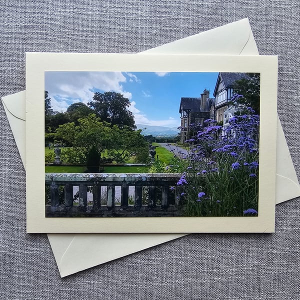 Bodnant Gardens in Summer North Wales Large Photographic Card Size 7" x 5" BLANK