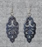Blue-Black Cut out Dangle Earrings - Image 1