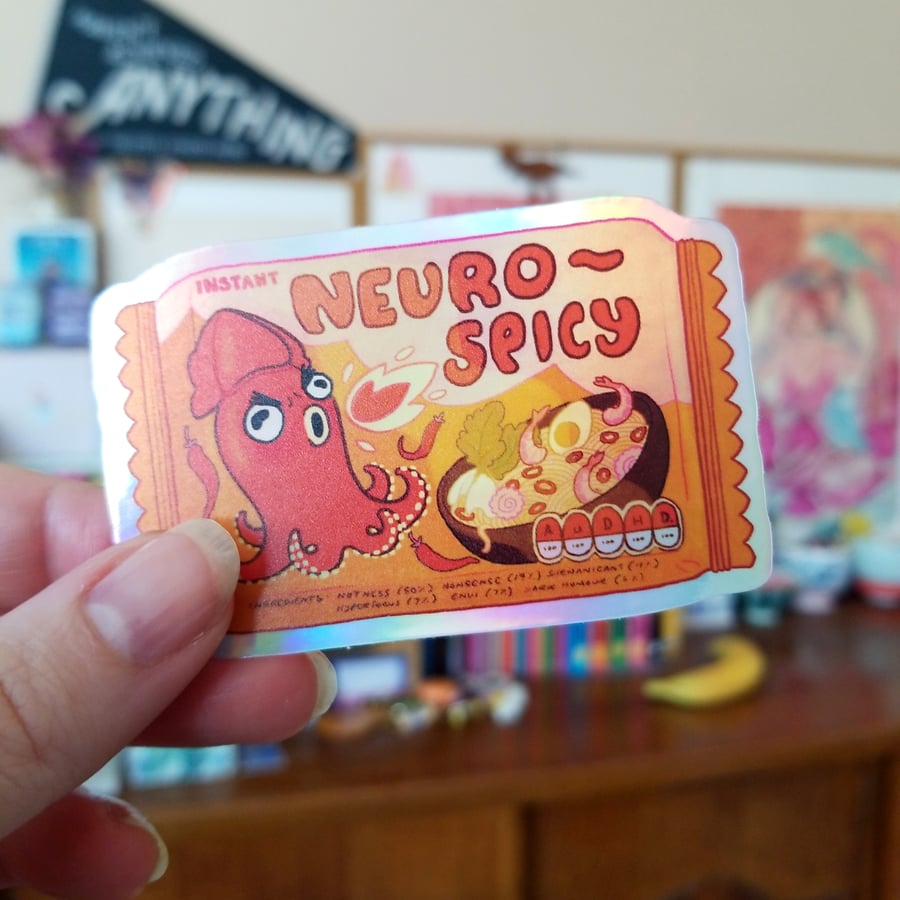 Neurospicy Instant Ramen Noodles - cute ADHD Autism neurodivergent sticker