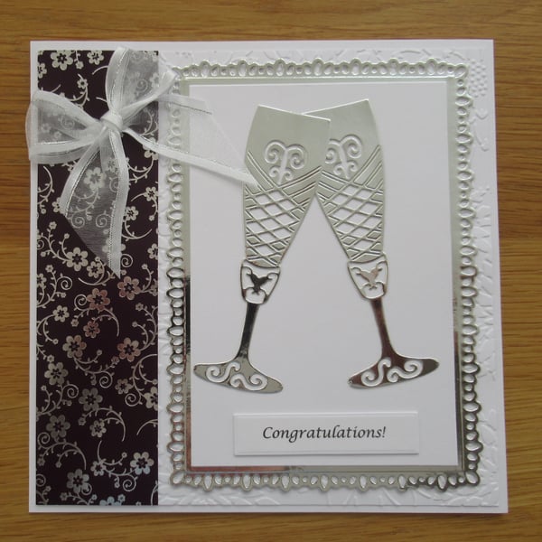 Champagne Flutes - Congratulations Card