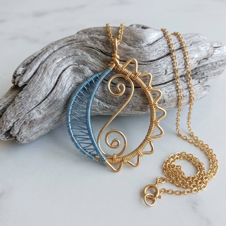 Wire Sun And Moon Pendant