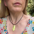 Glazed porcelain leaf pendant