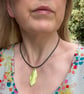 Glazed porcelain leaf pendant - Image 1