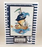 Handmade child's birthday card - pirate lion - Image 1