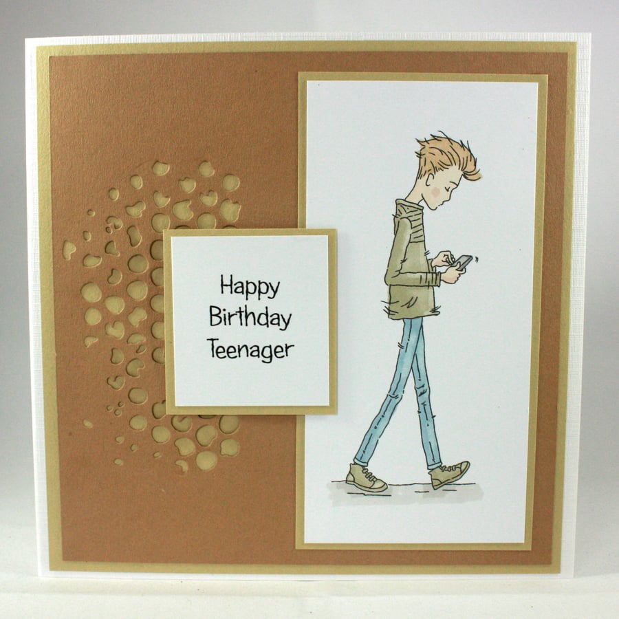 Handmade birthday card - Happy Birthday Teenager