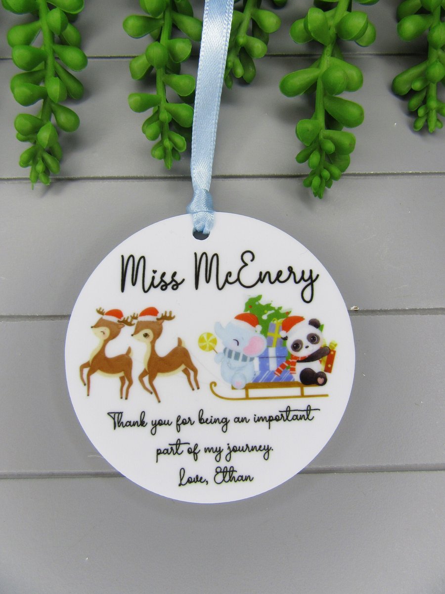 Christmas Teacher Thank you gift. Thank you for being part of my journey