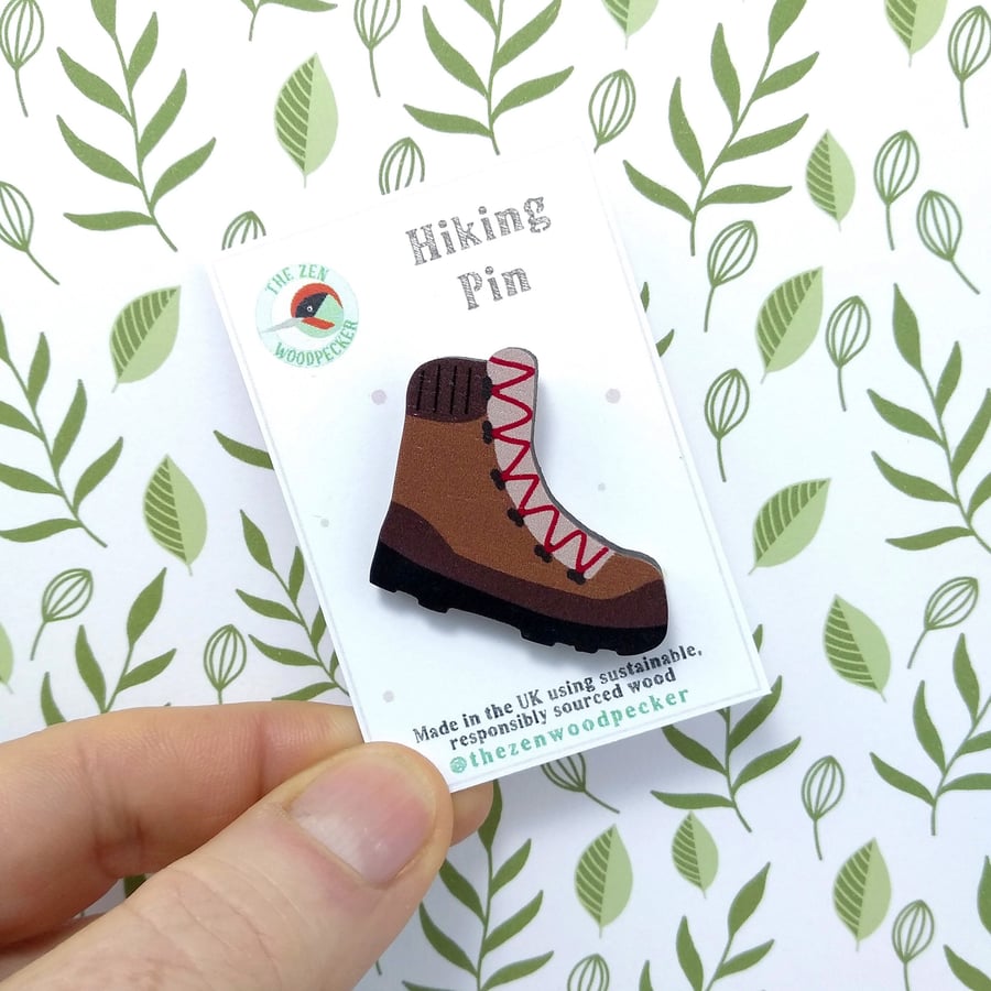 Hiking Boot Pin Badge, Brooch for Hiker, Walking Boots, Outdoor Adventure