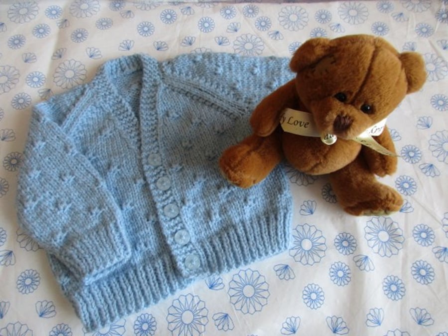 16" Baby Boys Knots V Neck Cardigan