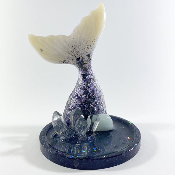 Resin & Aquamarine Mermaid Jewellery Trinket Dish