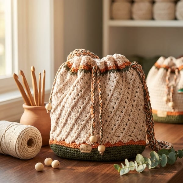 Handmade Crochet Bag – Boho Shoulder Bag in Various Colours