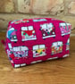 Campervan Print Quilted Fabric Box Shape Makeup Bag - Image 1