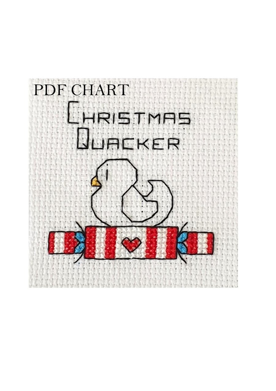 Christmas Quacker Duck theme Cross Stitch Digital Download PDF Chart