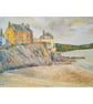  Art print of Cawsand Beach Cornwall from original watercolour painting A4 - Image 1