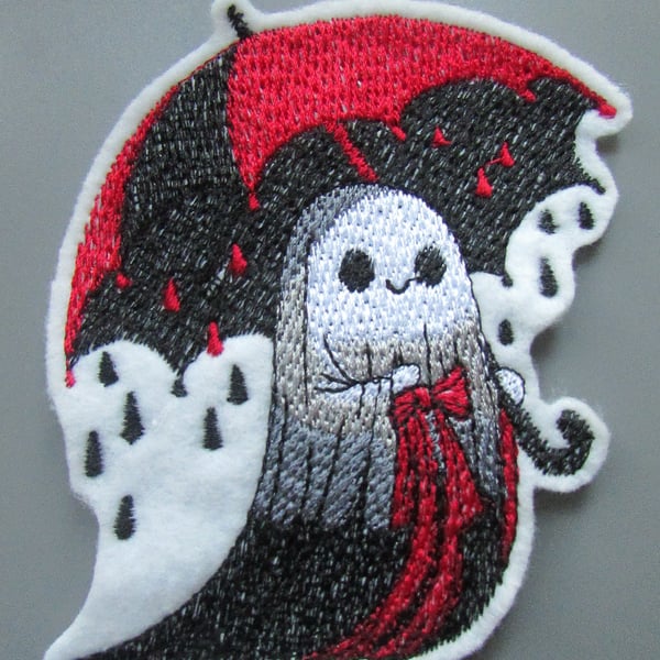 Ghost Embroidered Sew on Applique Patch