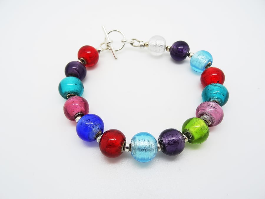 SALE!!! Foiled Bead Bracelet