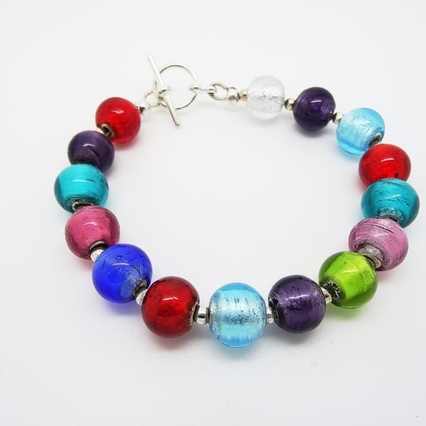 SALE!!! Foiled Bead Bracelet