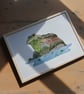Frog pond, awesome animals, giclée A5 art print - Image 2