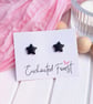 Black & Glitter Star Stud Earrings, Celestial Jewellery, Accessories & Gift - Image 3