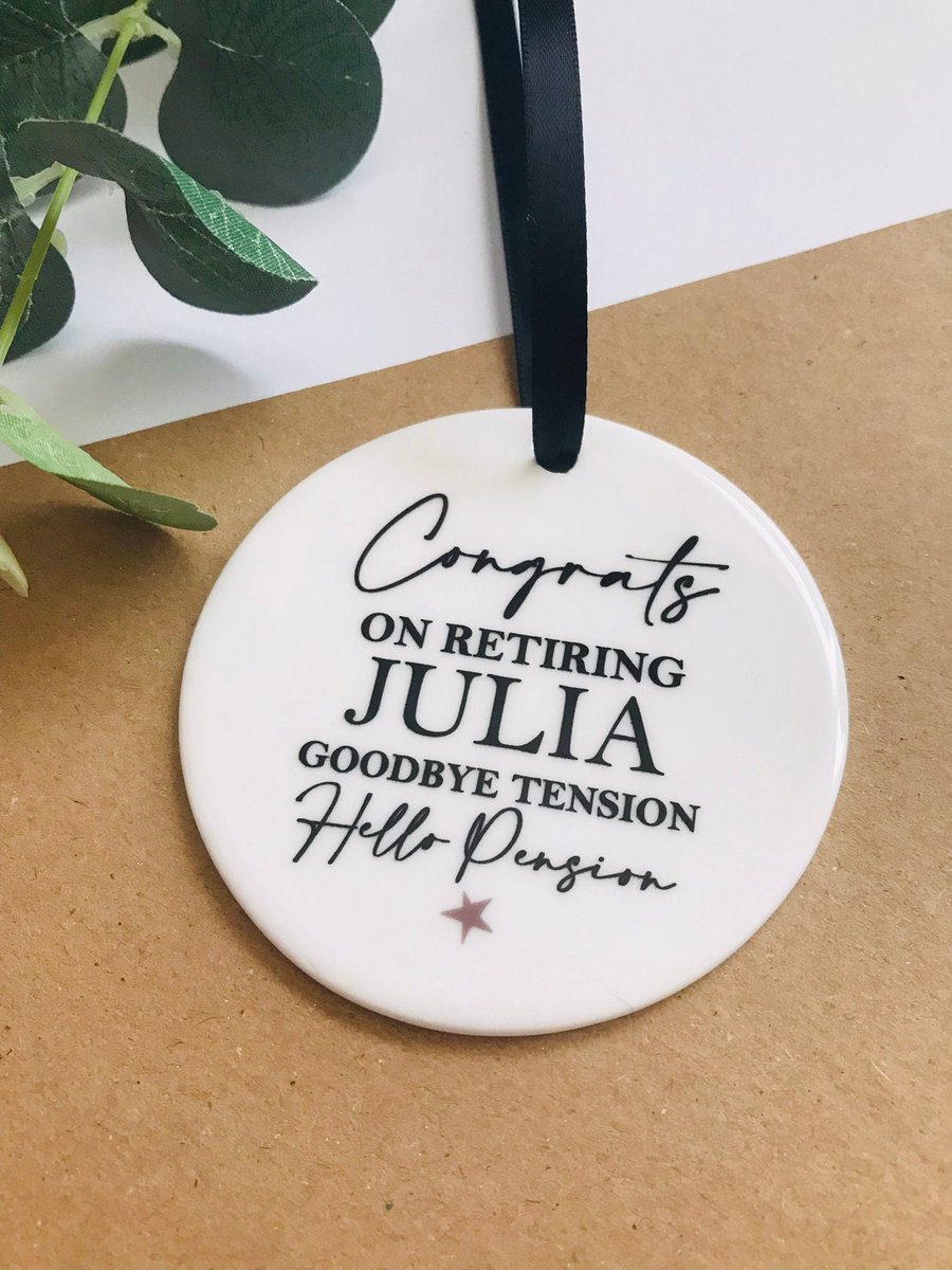 Retirement Ceramic keepsake, retirement gift, retirement gift for colleague