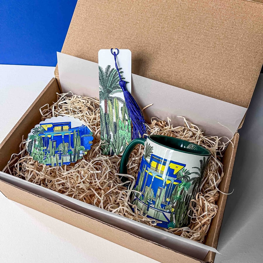Jardin Majorelle 'Me Time' Gift Box- Mug, Coaster and Bookmark Set