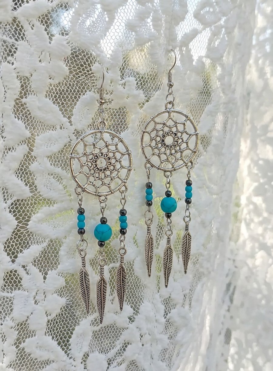 Silver Dream Catcher Earrings