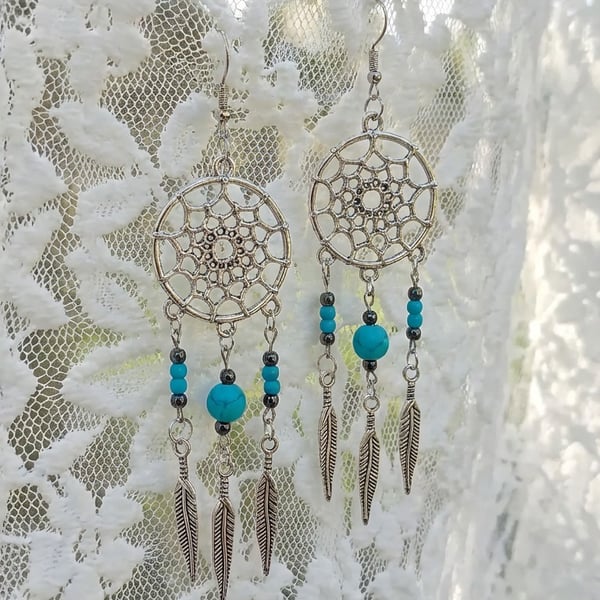 Silver Dream Catcher Earrings