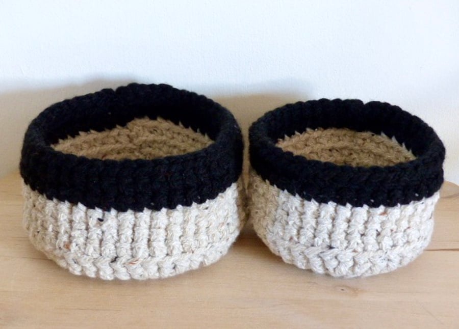 Pair of Crocheted Baskets