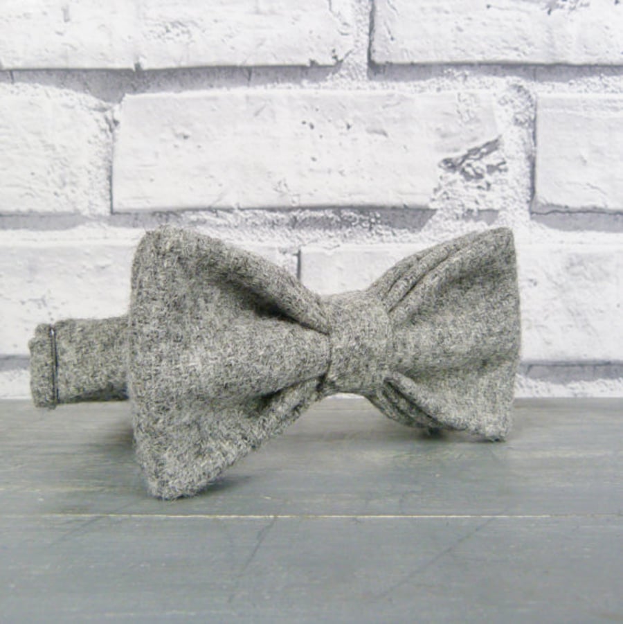 Yorkshire Tweed Bow Tie - Grey Twill