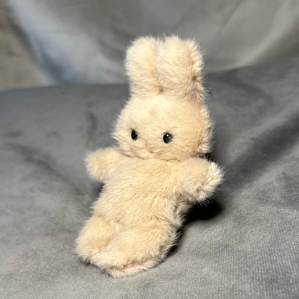 Mini Faux Mink Bunny Pocket Friend Handmade Soft Toy