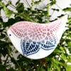 pink and classic blue glass bird decoration or choose your own colours
