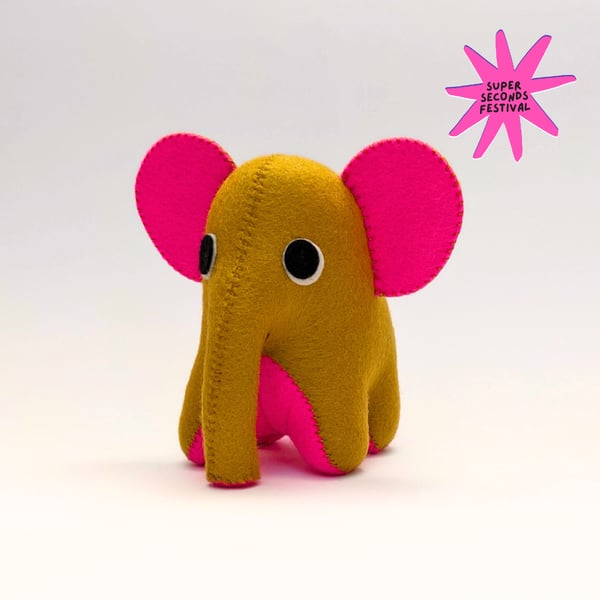 Retro Elephant, wool felt sculpture, Super Seconds Festival