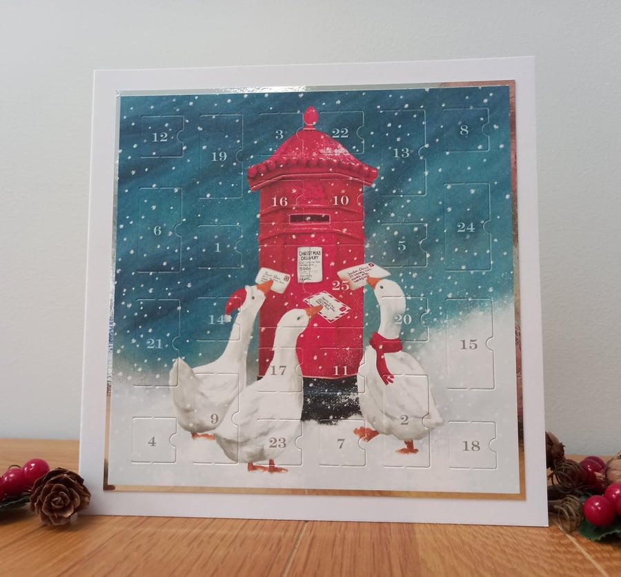 New for 2026 Advent Calendar Style Christmas Card - Christmas Post