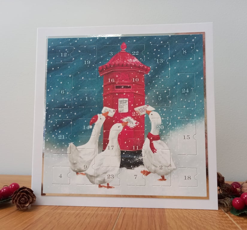 New for 2026 Advent Calendar Style Christmas Card - Christmas Post