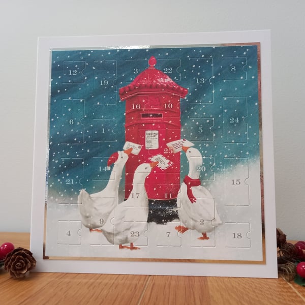 New for 2026 Advent Calendar Style Christmas Card - Christmas Post