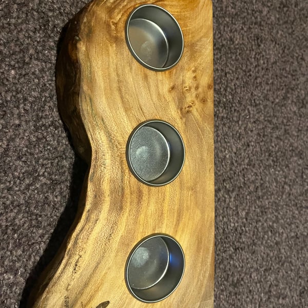 Beautiful English Elm live edge candle holder (tealight)