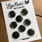 8 x Pearly Green Buttons 