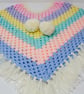 Hand Crocheted Pastel Stripe Poncho  3 - 5 years - Image 1